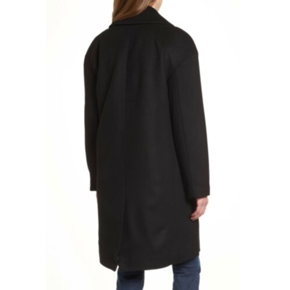J. Crew Wool Blend Two Button Black Coat - Picture 2 of 8